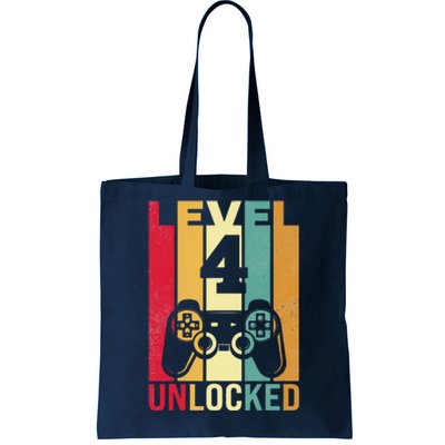 Four 4yr 4 Birthday Boy Son Funny Gamer 4th Years Old Tote Bag