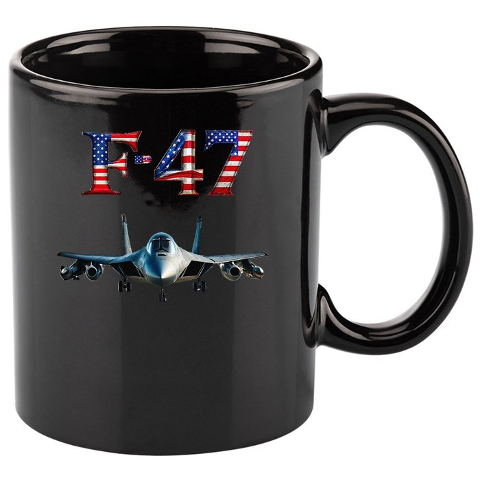 F 47 Aircraft Fighter Jet USA F-47 Fighter Jet Merch 11oz C Handle Ceramic Mug