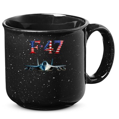 F 47 Aircraft Fighter Jet USA F-47 Fighter Jet Merch 15oz Campfire Ceramic Mug