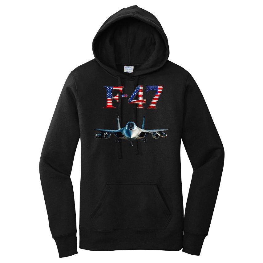 F 47 Aircraft Fighter Jet USA F-47 Fighter Jet Merch Women's Pullover Hoodie
