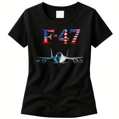 F 47 Aircraft Fighter Jet USA F-47 Fighter Jet Merch Womens T-Shirt