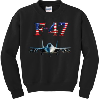 F 47 Aircraft Fighter Jet USA F-47 Fighter Jet Merch Kids Sweatshirt