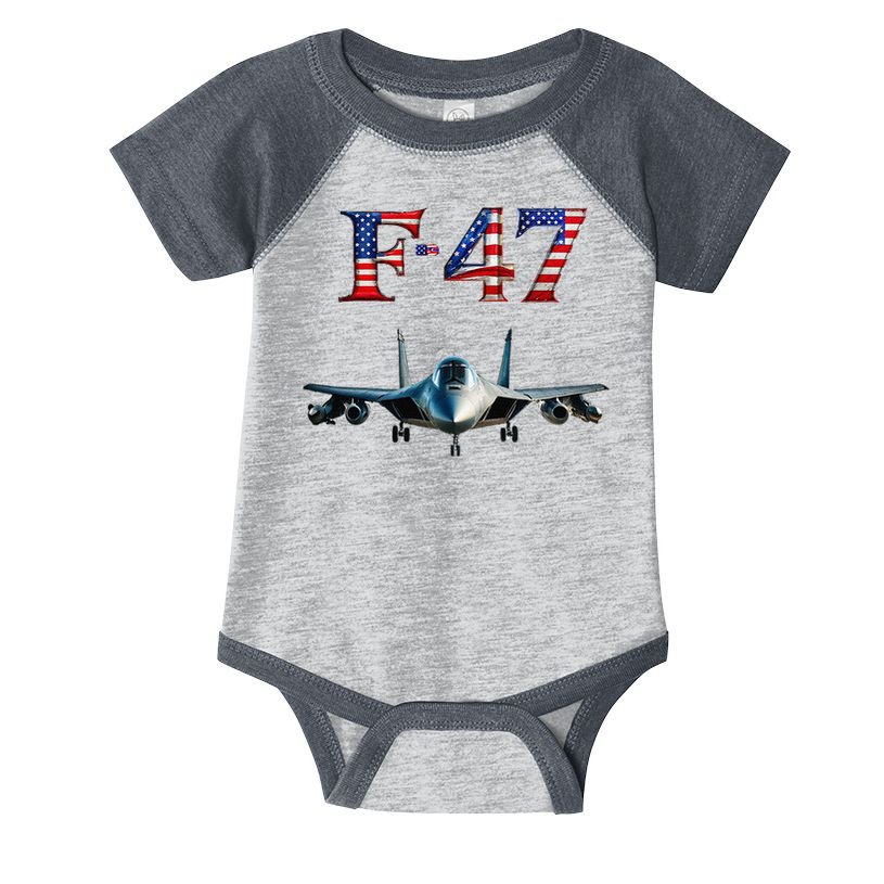 F 47 Aircraft Fighter Jet USA F-47 Fighter Jet Merch Infant Baby Jersey Bodysuit