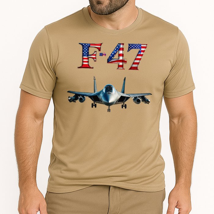 F 47 Aircraft Fighter Jet USA F-47 Fighter Jet Merch Cooling Performance Crew T-Shirt