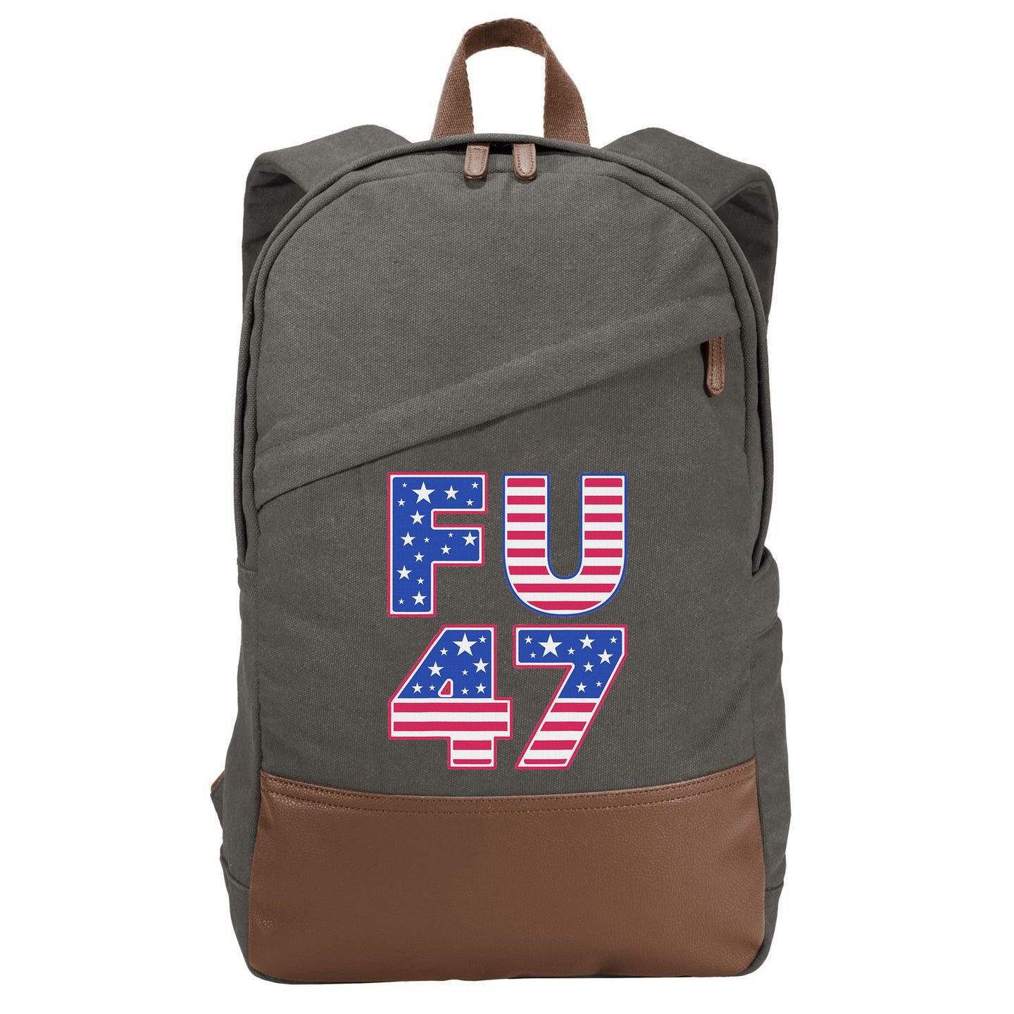 FU 47 Anti Trump Cotton Canvas Backpack