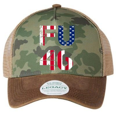 FU 46 Anti Biden Vintage Retro Distressed American Flag Legacy Tie Dye Trucker Hat