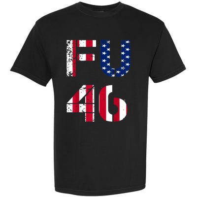 FU 46 Anti Biden Vintage Retro Distressed American Flag Garment-Dyed Heavyweight T-Shirt