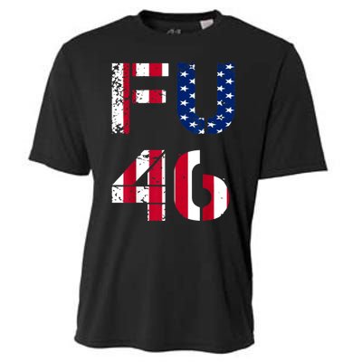 FU 46 Anti Biden Vintage Retro Distressed American Flag Cooling Performance Crew T-Shirt