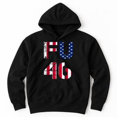 FU 46 Anti Biden Vintage Retro Distressed American Flag Hoodie