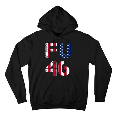 FU 46 Anti Biden Vintage Retro Distressed American Flag Hoodie