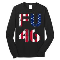 FU 46 Anti Biden Vintage Retro Distressed American Flag Long Sleeve Shirt