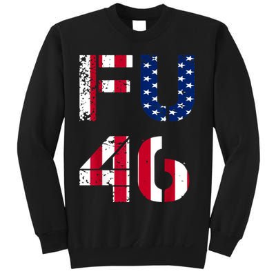FU 46 Anti Biden Vintage Retro Distressed American Flag Sweatshirt