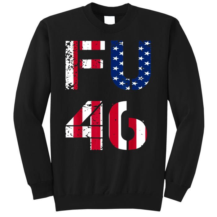 FU 46 Anti Biden Vintage Retro Distressed American Flag Sweatshirt