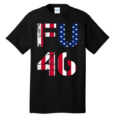 FU 46 Anti Biden Vintage Retro Distressed American Flag Tall T-Shirt