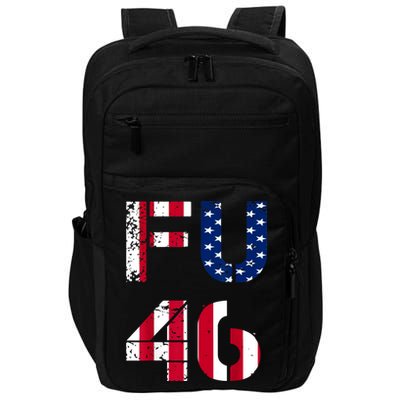 FU 46 Anti Biden Vintage Retro Distressed American Flag Impact Tech Backpack