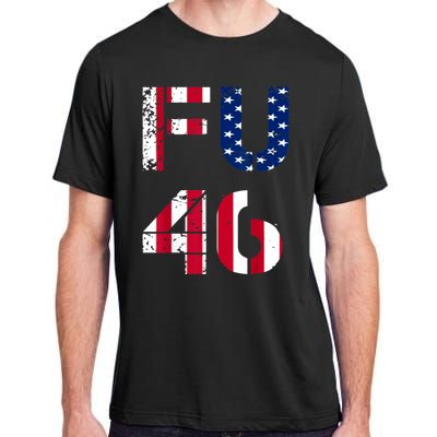 FU 46 Anti Biden Vintage Retro Distressed American Flag Adult ChromaSoft Performance T-Shirt