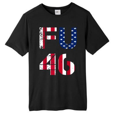 FU 46 Anti Biden Vintage Retro Distressed American Flag Tall Fusion ChromaSoft Performance T-Shirt