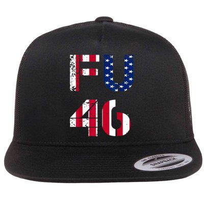 FU 46 Anti Biden Vintage Retro Distressed American Flag Flatbill Hat