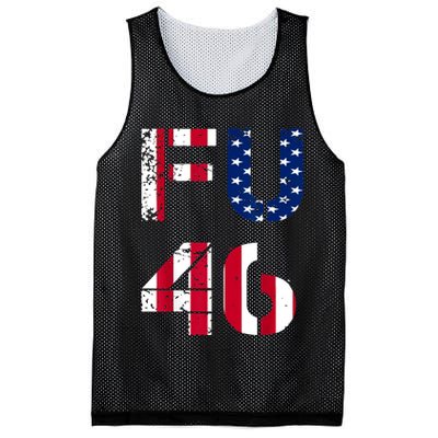 FU 46 Anti Biden Vintage Retro Distressed American Flag Mesh Reversible Basketball Jersey Tank