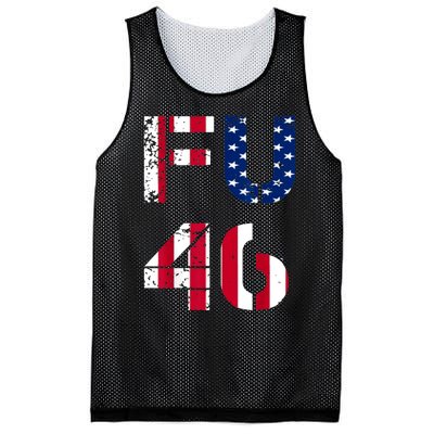 FU 46 Anti Biden Vintage Retro Distressed American Flag Mesh Reversible Basketball Jersey Tank