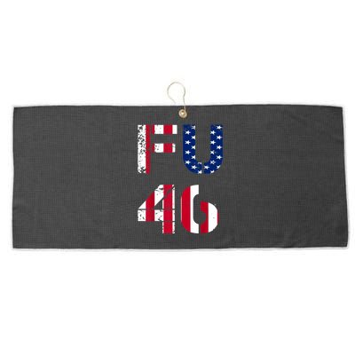 FU 46 Anti Biden Vintage Retro Distressed American Flag Large Microfiber Waffle Golf Towel