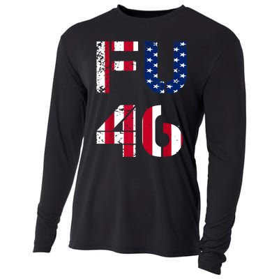 FU 46 Anti Biden Vintage Retro Distressed American Flag Cooling Performance Long Sleeve Crew