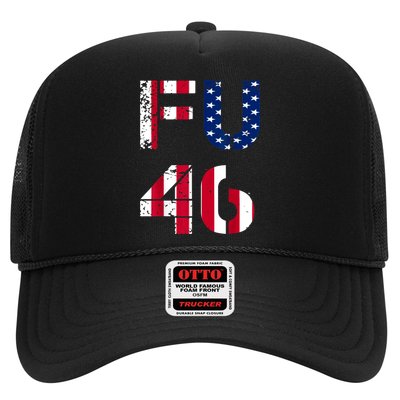 FU 46 Anti Biden Vintage Retro Distressed American Flag Trucker Hat