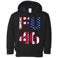 FU 46 Anti Biden Vintage Retro Distressed American Flag Toddler Hoodie