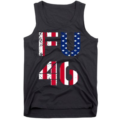 FU 46 Anti Biden Vintage Retro Distressed American Flag Tank Top