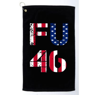 FU 46 Anti Biden Vintage Retro Distressed American Flag Platinum Collection Golf Towel