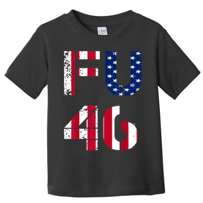 FU 46 Anti Biden Vintage Retro Distressed American Flag Toddler T-Shirt
