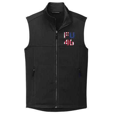 FU 46 Anti Biden Vintage Retro Distressed American Flag Collective Smooth Fleece Vest