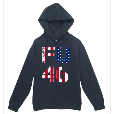 FU 46 Anti Biden Vintage Retro Distressed American Flag Urban Pullover Hoodie