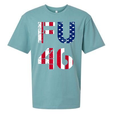 FU 46 Anti Biden Vintage Retro Distressed American Flag Sueded Cloud Jersey T-Shirt