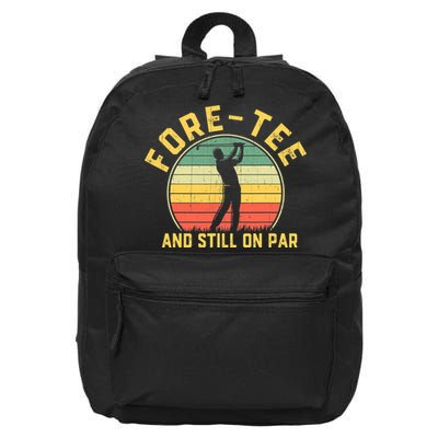 Funny 40th Birthday Golfer Turning 40 Year Old Golfing 16 in Basic Backpack