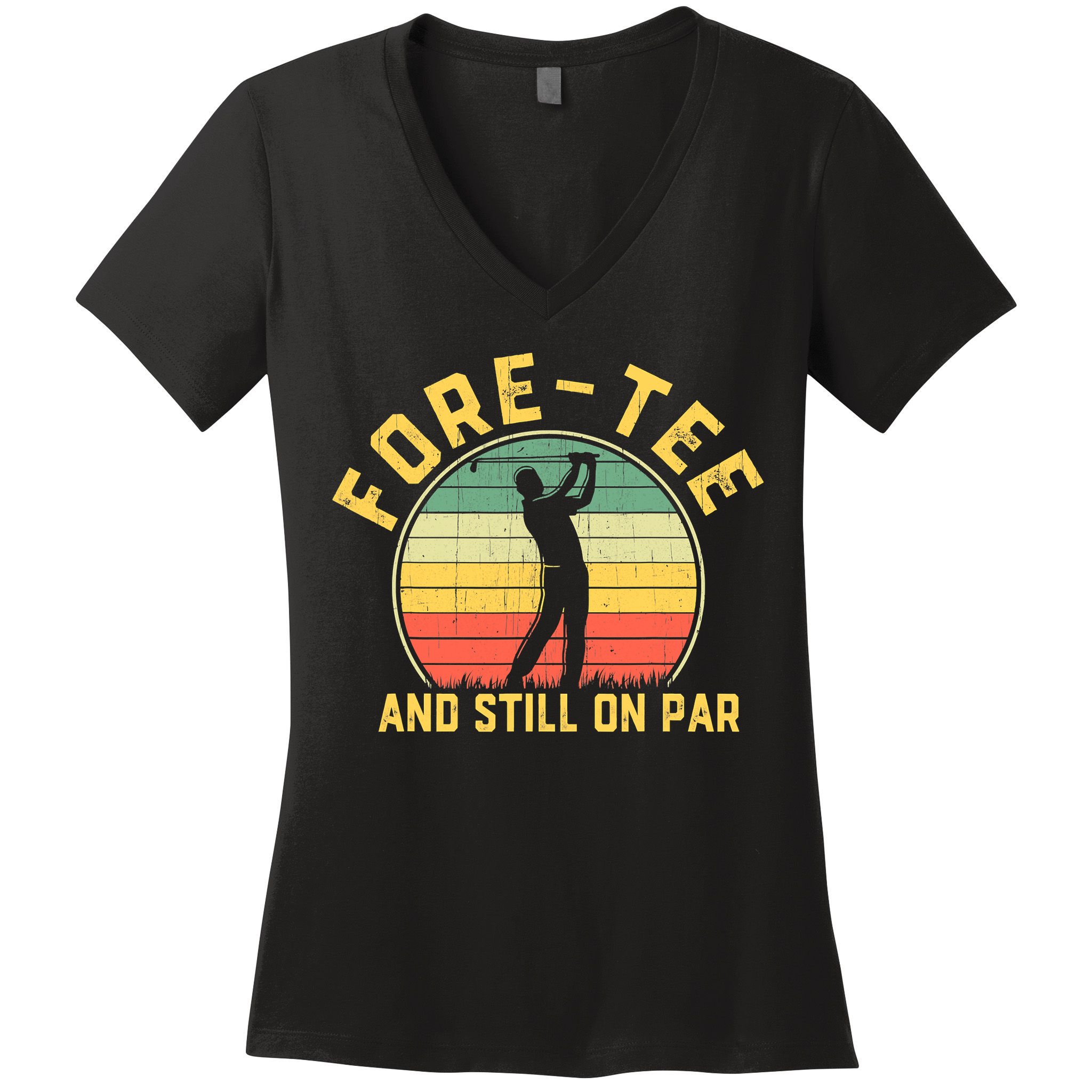 Funny 40th Birthday Golfer Turning 40 Year Old Golfing Women's V-Neck T-Shirt
