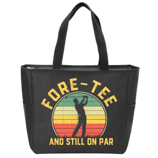 Funny 40th Birthday Golfer Turning 40 Year Old Golfing Zip Tote Bag