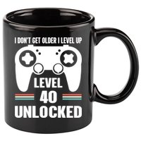 Funny 40th Birthday Gamer Gift I Dont Get Old I Level Up Gift 11oz C Handle Ceramic Mug