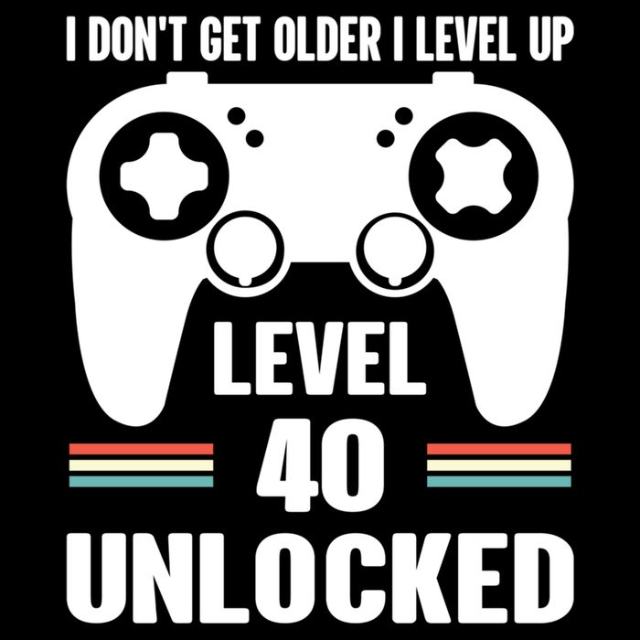 Funny 40th Birthday Gamer Gift I Dont Get Old I Level Up Gift Drawstring Bag