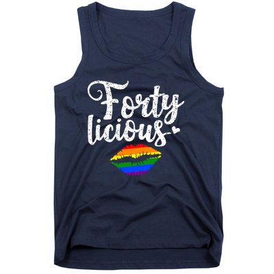 Funny 40th Birthday Gift For Gay Lesbian LGBT Fortylicious Tank Top