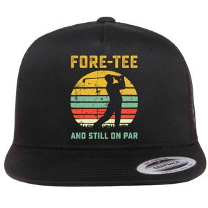 Funny 40th Birthday Golf Pun Golfing 40 Year Old Golfer Tee Flat Bill Trucker Hat