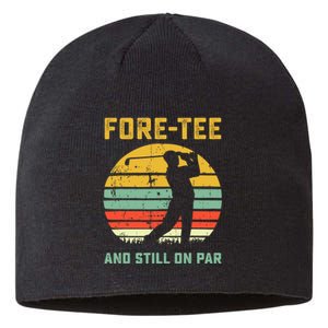 Funny 40th Birthday Golf Pun Golfing 40 Year Old Golfer Tee Sustainable Beanie