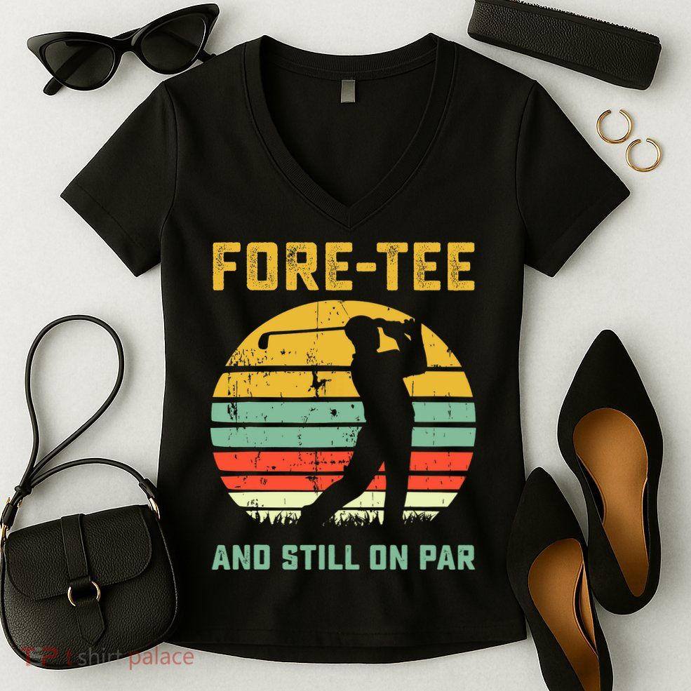 Funny 40th Birthday Golf Pun Golfing 40 Year Old Golfer Tee Women's V-Neck T-Shirt