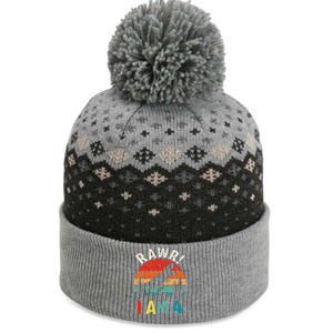 Funny 4th Birthday Dinosaur Rawr Im 4 Year Old For The Baniff Cuffed Pom Beanie