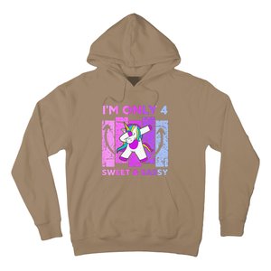 Funny 4th Birthday Unicorn IM ONLY 4 Years Anniversary Hoodie