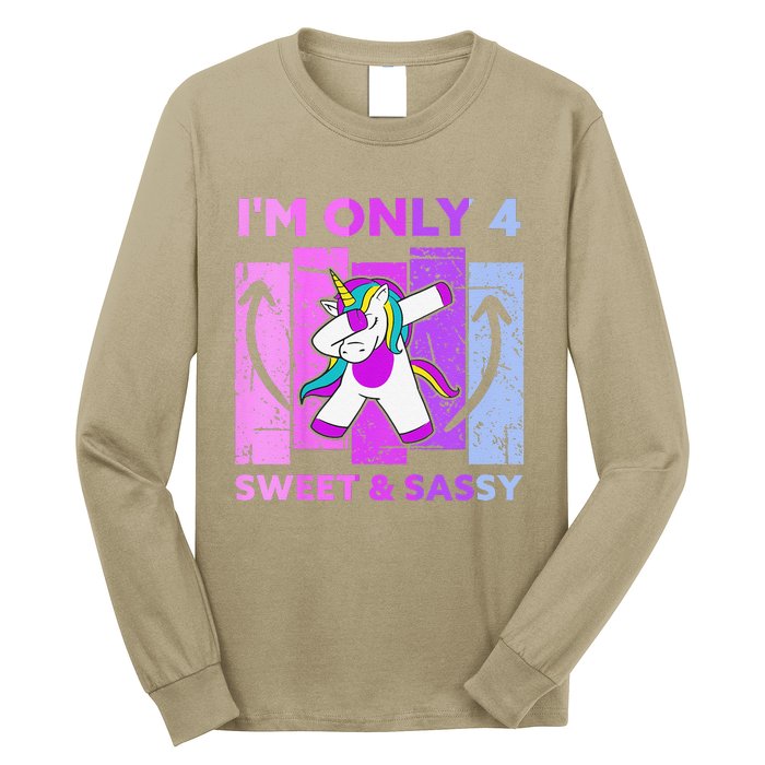 Funny 4th Birthday Unicorn IM ONLY 4 Years Anniversary Long Sleeve Shirt