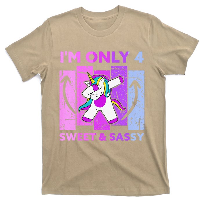 Funny 4th Birthday Unicorn IM ONLY 4 Years Anniversary T-Shirt