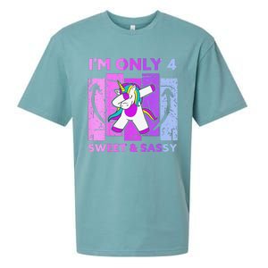 Funny 4th Birthday Unicorn IM ONLY 4 Years Anniversary Sueded Cloud Jersey T-Shirt