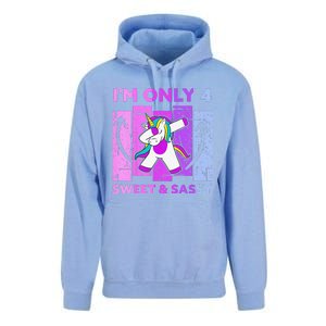 Funny 4th Birthday Unicorn IM ONLY 4 Years Anniversary Unisex Surf Hoodie