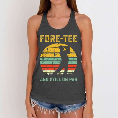 Funny 40th Birthday Golf Pun Golfing 40 Year Old Golfer Women's Knotted Racerback Tank